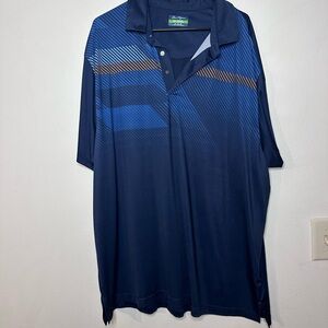 Hogan Navy and Blue Patterned Polo Shirt